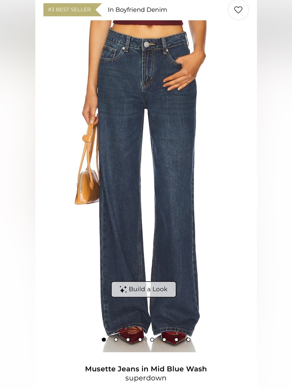 superdown Musette Boyfriend Jeans in Mid Blue Wash